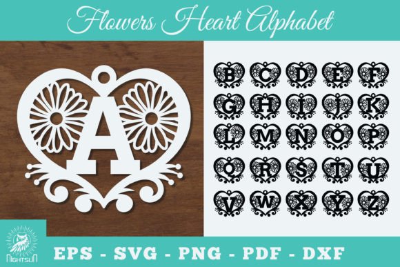 Download Flowers Heart Alphabet SVG. Love SVG - Premium Bundle