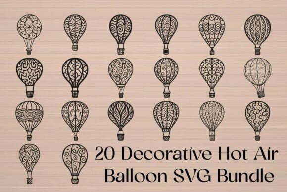 Download Decorative Hot Air Balloon SVG Bundle - Hot air balloon svg Collection