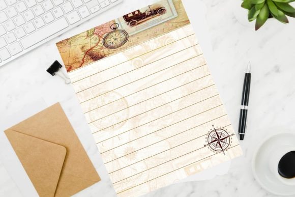 Download Vintage Travel Theme Stationery - Travel theme Collection