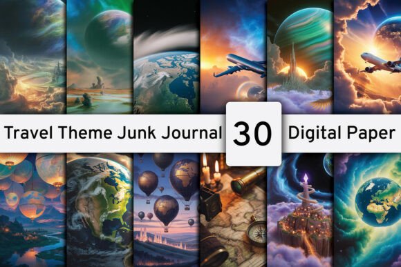 Download Travel Theme Junk Journal Page - Travel theme Collection