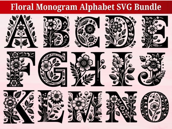 Download Floral Monogram Alphabet SVG Bundle - Premium Resources