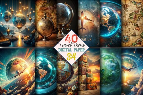Download Travel Theme Junk Journal Page - Travel theme Collection