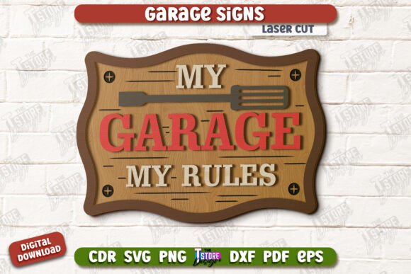 Download Garage Sign |Mechanic Wall Sign|Man Cave - Garage sign Collection