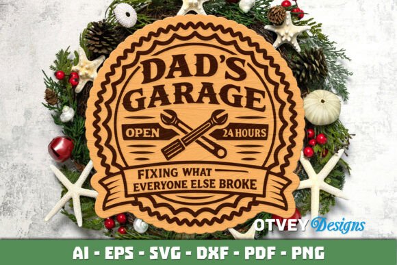 Download Wooden Dad's Garage Sign Lasercut - Garage sign Collection