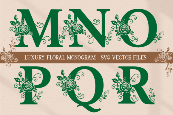 Download Luxury Rose Floral Monogram Alphabet SVG - Alphabet svg Collection