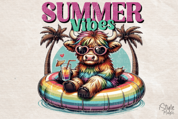 Download Summer Vibes Cow Sublimation PNG Shirt - Sub Collection