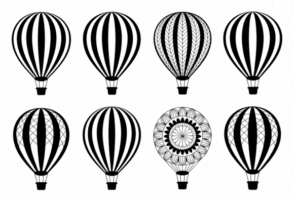 Download Hot Air Balloon SVG Bundle Black White - Premium Resources