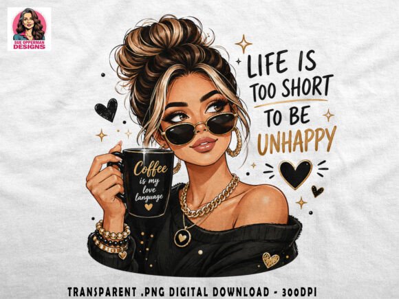 Download Chic Coffee Girl PNG Clipart Sublimation - Sub Collection