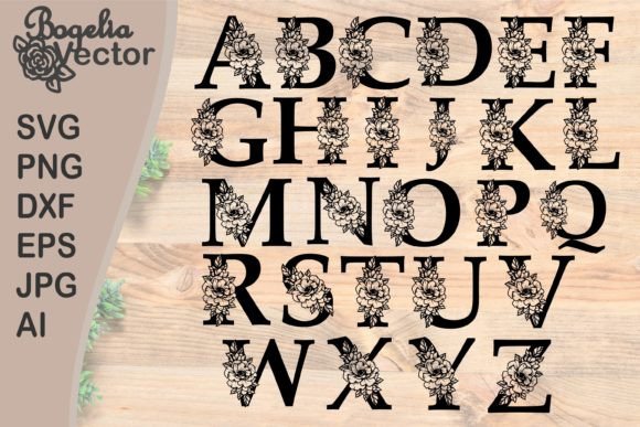 Download Floral Alphabet Svg, Monogram Letters - Alphabet svg Collection